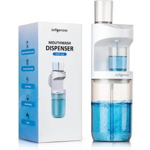 ZOFGENOW Automatic Mouthwash Dispenser for Bathroom,Bathroom Accessories 19.4 Fl Oz Dispensers with Magnetic Cups,Wall Mounted Dispenser,Suitable for All Age Groups,White