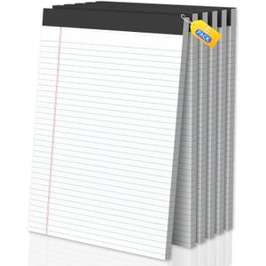 Legal Pads 8.5 X11, Narrow Ruled Notepads, 6 Pack, 50 Sheet/Pad, White Legal Pads, Tear Off Notepad, Perforated Writing Pad, Notebook Paper College Ruled, Notepads for Office Home School, Notepad
