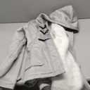 JiangWu Womens Fashion Horn Button Fleece Thicken Coat with Hood Winter Warm Jacket (Large, Light-gray)