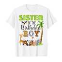 Sister of The Birthday Boy Wild Zoo Theme Safari Party T-Shirt, Size Small