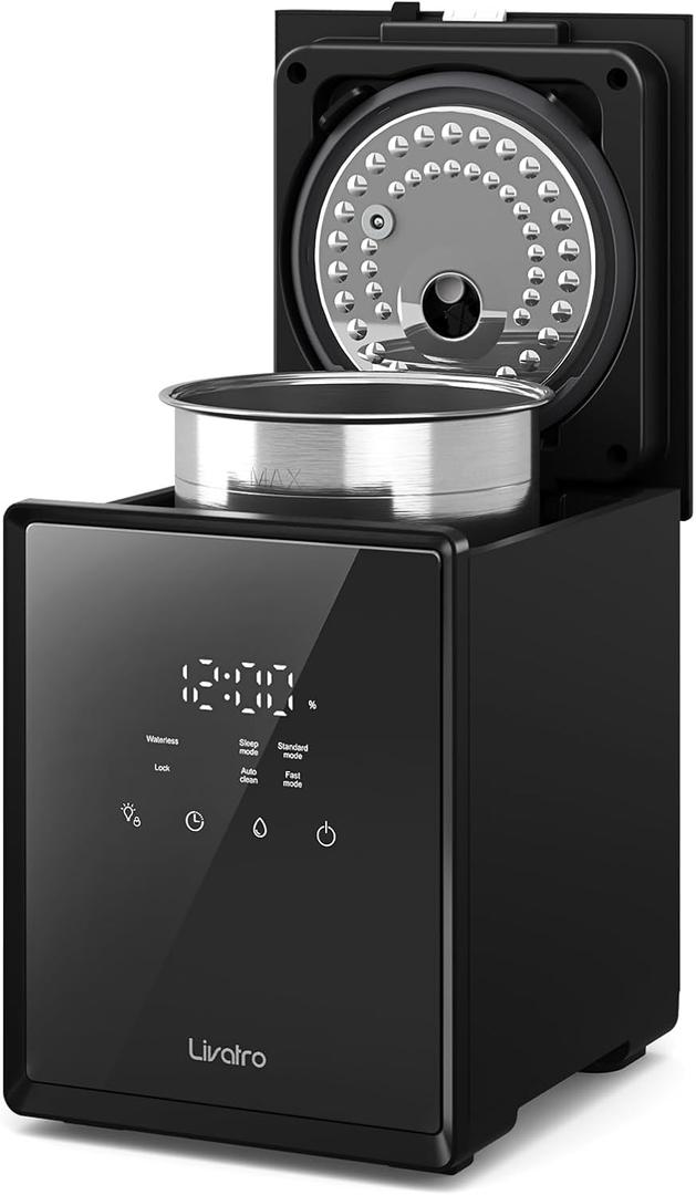 Livatro Stainless Steel Humidifier, 3L Warm Mist Humidifier, Easy Clean with Warm Steam Humidifier, Healthy Air Mist Humidifiers for Bedroom Living Room, with Sleep Mode and Auto-off Setting