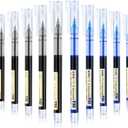 Frienda 12 Pieces Rolling Ball Pens 0.5 mm Japanese Quick Drying Fine Point Pens Liquid Ink Smooth Writing for Office Student Back to School Supplies(Black and Blue)
