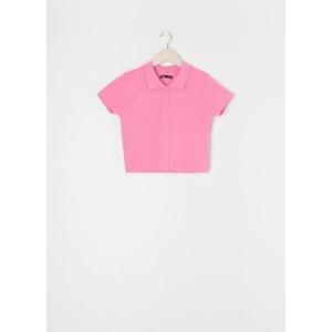 Pink Polo Crop Top M