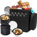 Dog Travel Bag - Airline Approved, 2 Food Containers, 2 Bowls, Treat Pouch & Accessories (Small, Black)