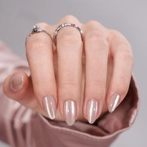 BTArtbox Press On Nails Almond  Medium Soft Gel Chrome Nails, Glue On Nails with Nail Glue, Reusable Stick On Nails in 16 Sizes  32 Soft Gel Fake Nails Kit, Nuts Glazed