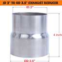 Universal Stainless ID 3 inch to OD 3.5 inch Exhaust Adapter Reducer (3" ID to 3-1/2" OD)