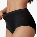 Vevmon Cotton Underwear for Women High Waisted Full Coverage Briefs Soft Ladies Panties 2 Pack, Black/Gray XL