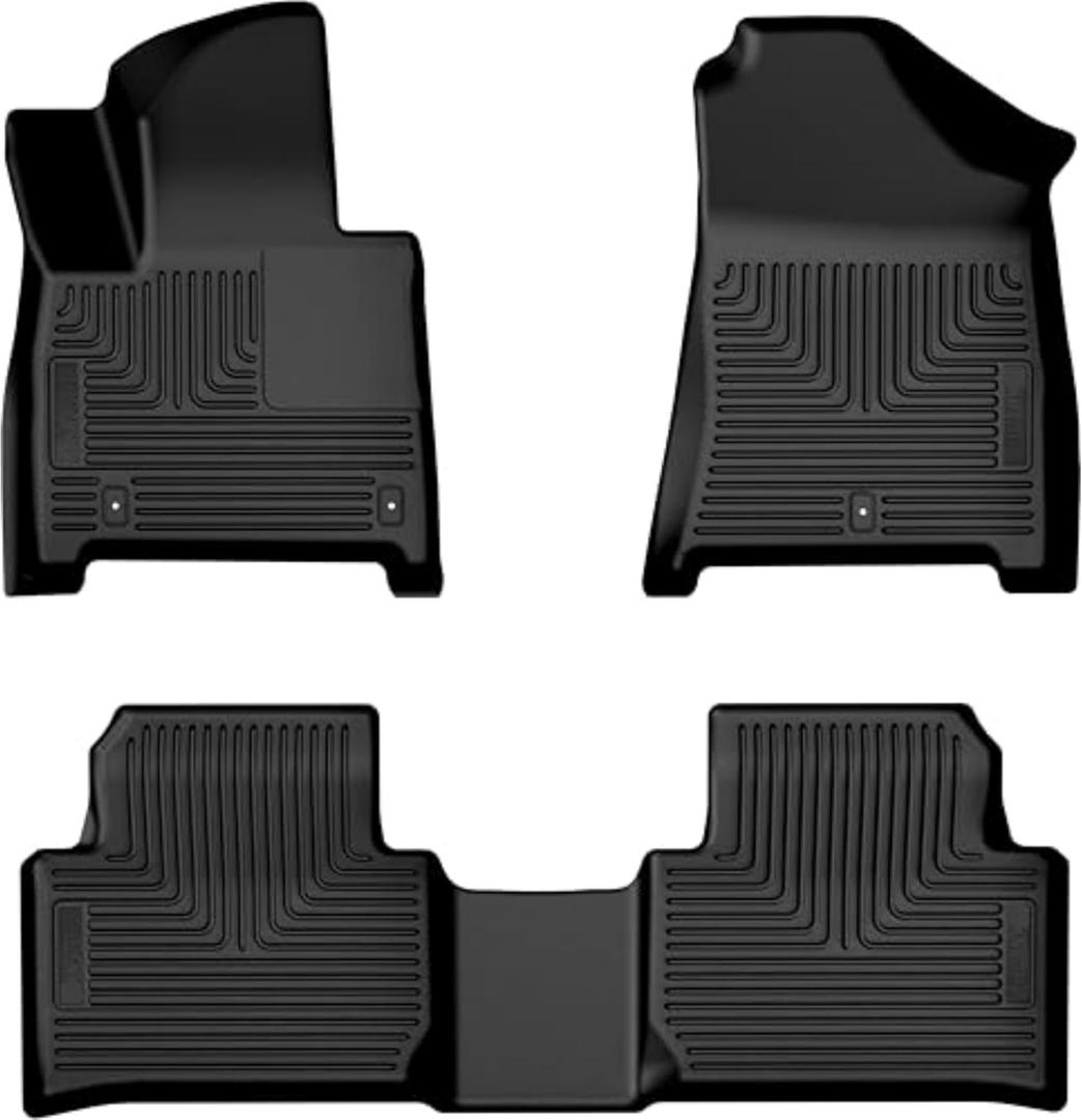 Husky Liners Weatherbeater Floor Mats | Fits 2024-2025 Hyundai Santa Fe | Front & 2nd Row, 3-pc Black - 95961