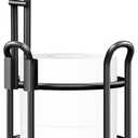 TomCare Toilet Paper Holder Toilet Paper Stand and Dispenser for 3 Spare Rolls Metal Wire Free-Standing Toilet Tissue Paper Roll Storage Shelf Bathroom Accessories Storage Organizer Black