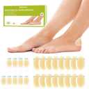 Bukihome Hydrocolloid Gel Blister Bandages - 25ct - Adhesive Blisters Bandages - Waterproof Blister Pads for Heel, Feet, Toe, Fingers - Gel Blister Prevention for Travel,Hiking (Variety Pack)