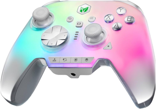MOJHON Rainbow 3 Wireless Controller 2000Hz Polling Rate Capacitive Joystick 16 Mechanical Keys 14 Custom RGB Lights 6-Axis Gyro Sensor Switchable Hall/Micro-switch Trigger 3.5mm Audio Jack Gamepad for PC/Switch2/iOS/Android