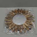 Honiway Wall Mirror Decorative 12 inch Rustic Wood Mirror Sunburst Boho Mirror for Entryway Bedroom Living Room Bathroom House Warming Gifts New Home Essential Carbonized Black