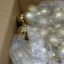 6 Feet Christmas Garland Balls Ornaments, Outdoor Indoor Home Party Xmas Tree Decors Decorative Multi-Color Gold 