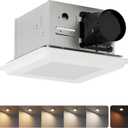 JULLISON 100CFM Bathroom Exhaust Fan With Night light: 26W Ceiling Fan With LED Light for Bathroom and Home, 5CCT Seletable & 2200K Amber Warm, Dimmable & Wet Rated, ETL Certified