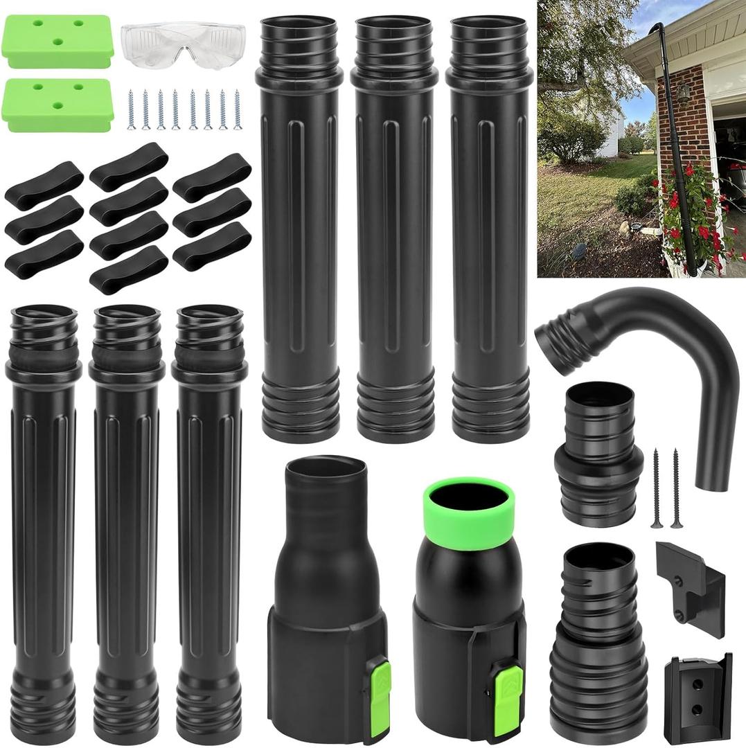 AGC1000 Gutter Cleaning Attachment Kit/Leaf Blower Tools Mounting Bracket Kit for EGO 530CFM / 580CFM / 575CFM / 650CFM/ 615CFM/LBX6000 Leaf Blowers/Overall Length 9 feet - Black