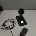 Twelve South HiRise 3 Deluxe, Compact Luxury Wireless Magsafe Charging Stand for iPhone, AirPods and Apple Watch - Includes US Power Supply with 5 Foot Cord, Plus International Plug Adapters, Black