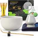 TEANAGOO Matcha Whisk Set,7 Pcs Matcha Start Set Lt.Grey,Matcha Kit for Ceremony,Matcha Tea Set with Whisk and Bowl with All Accessories,Gift for Friend/Family