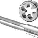 Burkit 5/8"-18 UNF Tap and Die Set, 5/8 x 18 UNF Machine Thread Tap and Round Die Right Hand
