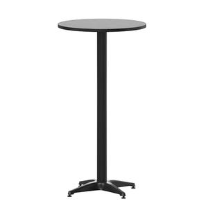 Flash Furniture Metal Bar Table - Aluminum Patio Table - Mellie 23.5"H Round Bar Height Table - Indoor/Outdoor - Black