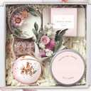 Birthday Gifts for Women Mothers Day Spa Gift Basket, Luxury Candle Set & Bath Sets Self Care Box, Gift for Mom, Wife or Friend