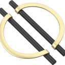 Alzassbg 6 Pack Matt Black and Gold Cabinet Pulls, 5 Inch(128mm) Hole Centers Half Moon Metal Drawer Pulls Kitchen Hardware Cabinet Handles AL3902MB-GB