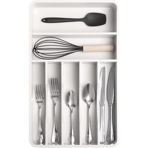 Silverware & Utensil Organizer, Fixed 10.5 in, White