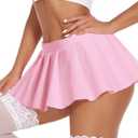 Avidlove Pleated Skirts for Women Y2k Mini Skirt Casual Short Skirts Micro Skirt XS-4XL (Pink)