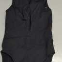 FeelinGirl Bodysuits for Women Seamless Body Suit Invisible Zip Up Crew Neck Slimming Ribbed Basic Tank Tops (Large, Black)