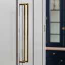 Goo-Ki 6 Pack 12 5/8 Inch Antique Brass Cabinet Pull Handle Decorative Grooved Texture & Non-Slip Grip for Farmhouse/Industrial Cabinetry