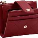 YINHEXI RFID Women Wallet, Small Slim PU Leather Bifold Wallet with Zipper Coin Pocket & ID Window, for Ladies, Teens, and Girls (Burgundy Red)