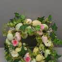 20 Inch Artificial Easter Egg Wreath, Spring Easter Wreath with Artificial Floral & Greenery, Easter Themed Wreath, Easter Door Hanger, Home Decor for Front Door, Wall, Window, Indoor & Outdoor
