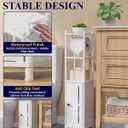 Kitsure Toilet Paper Holder Stand  Compact Bathroom Storage Cabinet for Extra Rolls and Small Items, Bathroom Organizers and Storage for Small Spaces, Over The Toilet Storage Cabinet, 31.0" H, White