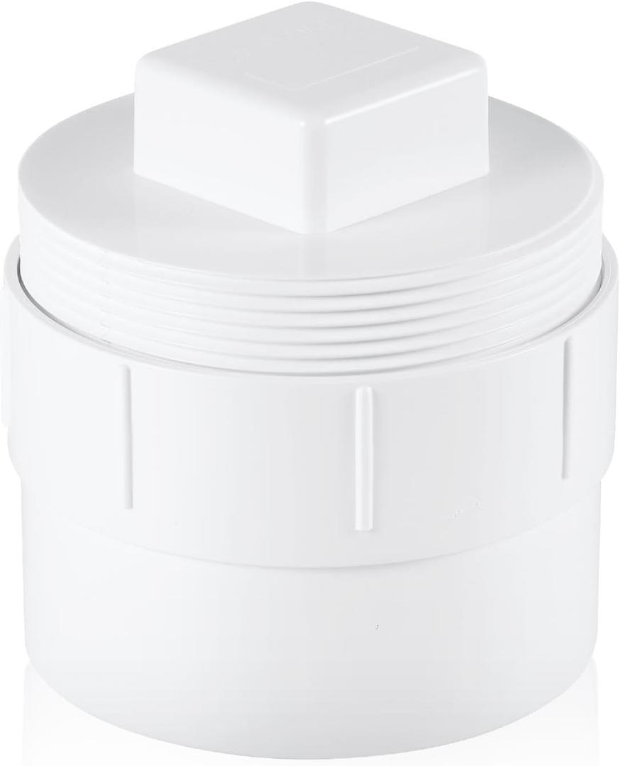 6 Inch PVC Sewer Cleanout Adapter with Plug Pipe Fitting, DWV Flush Sewer Cleanout Cap Drainage Sewer Cleanout Cap for Garden Outdoor Drainage Piping System
