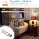 E12 LED Bulb Dimmable, 2700K Soft Warm White, 4W Equivalent 40W Candelabra Light Bulbs, AC120V, 400LM, Non Flicker, T4 E12 Base Light Bulbs for Chandelier, Ceiling Fan Lighting(5 Pack)