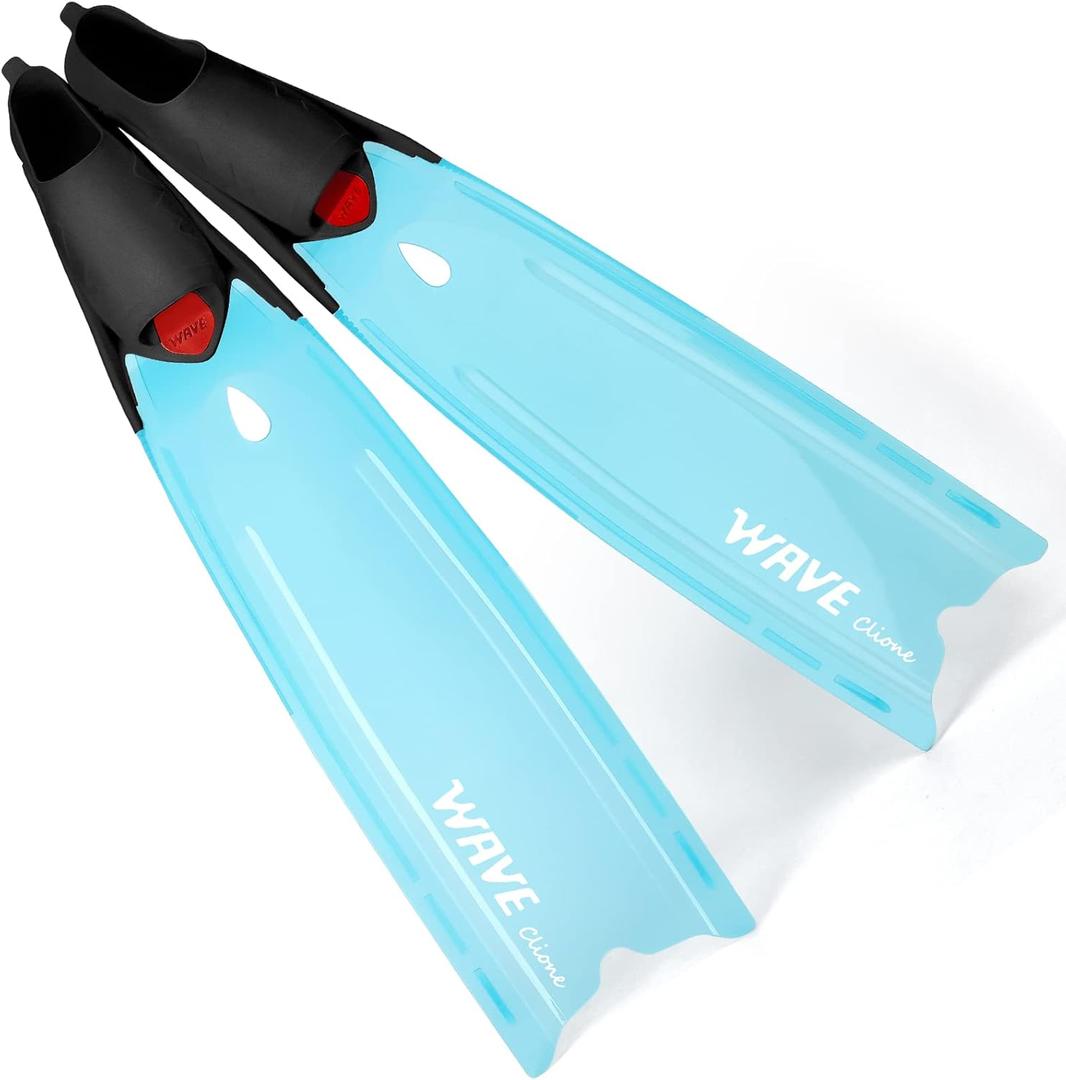 Full Pocket Long Blade Diving Fins for Freediving and Spearfishing Free Dive Fins, Designed and Made in Hong Kong Blue, 8.5-9.5