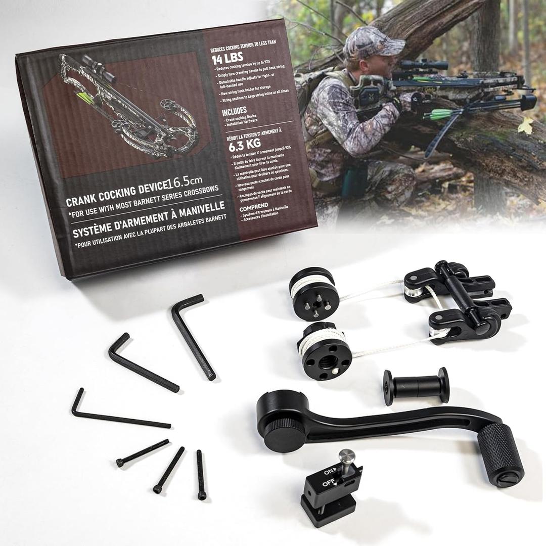 Upgraded Crossbow Crank Cocking Device Compatible With Barnett Series Crossbow，Bar20020 Crank Cocking Device 94% Less Cocking Resistance, Universal Crossbow Crank Cocking Device Black,Easy Winding