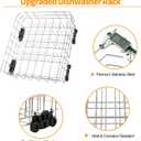 Upgraded W10728159 Dishwasher Lower Rack Stainless Steel Replacement Parts for Maytag Kitchenaid Dishwasher Rack W10525646 W10780925 Dishrack Whirlpool Kenmore Dishwasher Bottom Rack Assembly Wheels