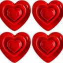 12 Pcs Valentines Day Red Heart Shaped Plates Ceramic Heart Bowl for Dessert Salad Appetizer Multipurpose Dishes Microwave and Dishwasher Safe for Valentines Day Party Supply