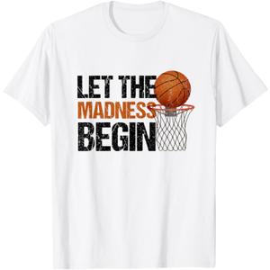 Funny Let the Madness Begin Basketball Bracket Players Lover T-Shirt, Large