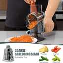 KEOUKE Rotary Cheese Grater Pro 6 in 1 - Shredder Crinkle Slicer Grinder Ice Shaver, Stable Suction, Time-saving Easy Use & Clean, Safe Morden Kitchen Tool for Cheese, Vegetable, Nuts, Chocolate