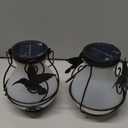 Solar Lanterns Outdoor Waterproof Hummingbird Hanging Solar Lantern Outdoor Garden Decoration Gifts for Mom Grandma Flickering Flame Lights 2 Packs