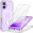 Hekodonk for iPhone 17 Case,Compatible with Magsafe [Built-in Tempered Glass Screen Protector & Camera Lens Protection] Full Body Shockproof Protective Women Girl Bling Case,Shiny Glitter