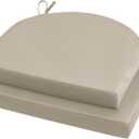 U'Artlines Outdoor Chair Cushions Set of 2, Waterproof Round Corner Seat Cushions, Patio Chair Cushions for Outdoor Furniture,Seat Cushions with Ties for Patio Garden Dining 17"x16"x2", Beige