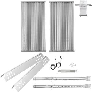 G362-2100-W1 Grill Parts for Charbroil Tru-Infrared 2-Burner 463642316 463644220 463632320 463675016 463245518, Grill Emitter, Heat Plates and Burner Kit for Charbroil Grill Replacement Parts