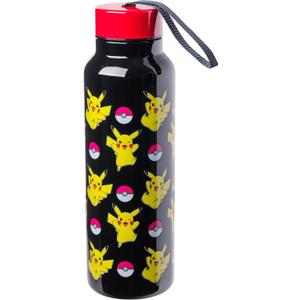 Silver Buffalo Pokemon Pikachu Jump Pattern Stainless Steel Water Bottle with Strap 27 Ounces