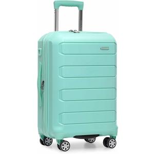 Traveler's Choice Pagosa Hardshell Expandable Luggage with Spinner Wheels, Mint, 22-Inch Carry-on