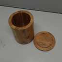 NIRMAN Acacia Wood round wooden storage jar with Lid for Keeping Cookies, Coffee, Flour, Sugar, Rice & Other Dry Foods (4.5" x 4.5" x 6")