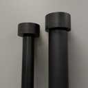 Matte Black Double Curtain Rods 36 to 72 Inches (3-6 Feet),1-Inches Front and 5/8 Inches Back Adjustable End Cap Double Window Drapery Rod for Drapes and Curtains