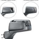 Replacement Driver Left Side Door Mirror Power Heated Glass Chrome and Textured Back Cover and BLIS (Blind Spot Sensor) Manual Folding for GMC Sierra 1500 from 2019 to 2025