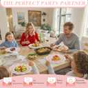 WDF 100PCS Pink Plastic Plates - Heavy Duty Pink and Gold Disposable Plates - Include 50 Dinner Plate 10" and 50 Cake Plastic Plate 7" for Baby Shower/Wedding/Spring/Bridal Shower/Tea Party/Mother's Day, 